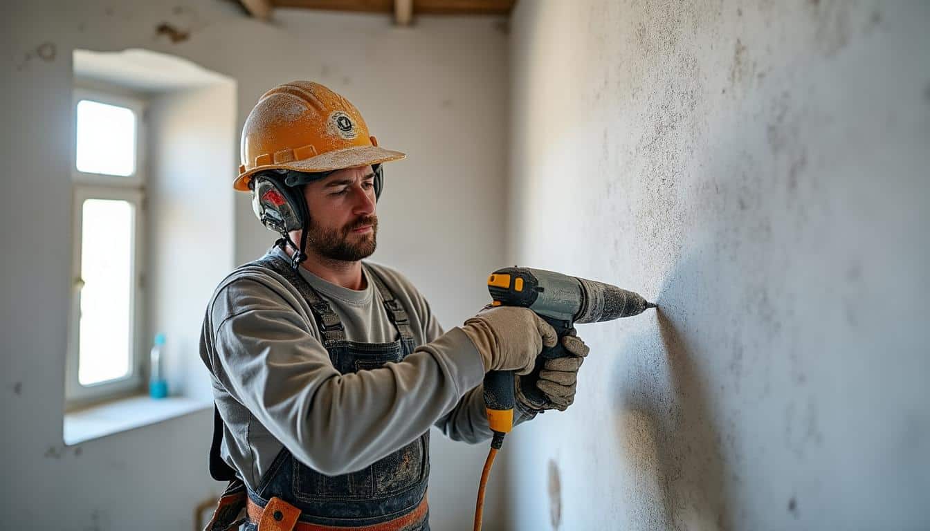 Réaliser un passage pour câbles électriques dans un mur avec une scie