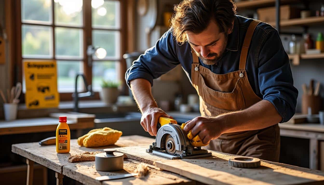 Illustration: Utilisation, entretien et innovations pour tirer le meilleur de votre scie Scheppach