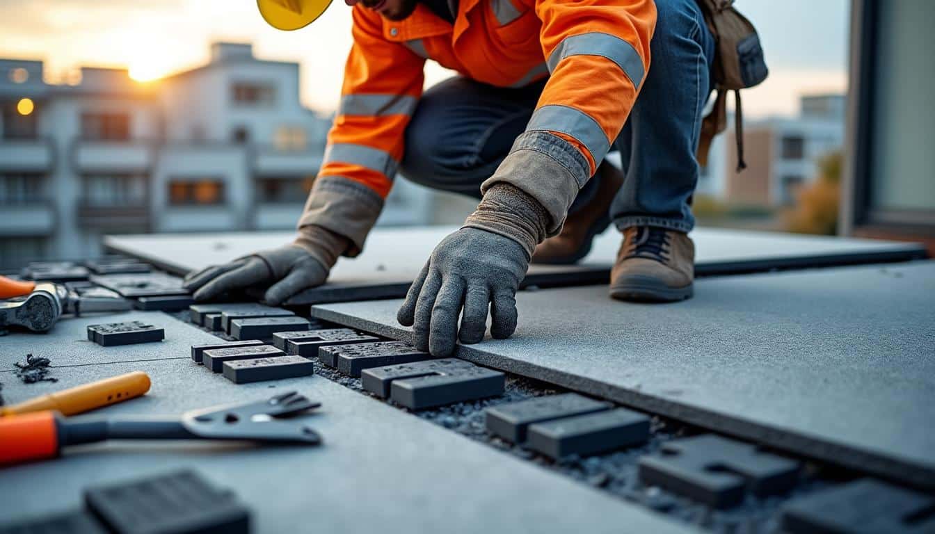 Illustration: Comprendre le fonctionnement d’une toiture terrasse avec dalles posées sur plots
