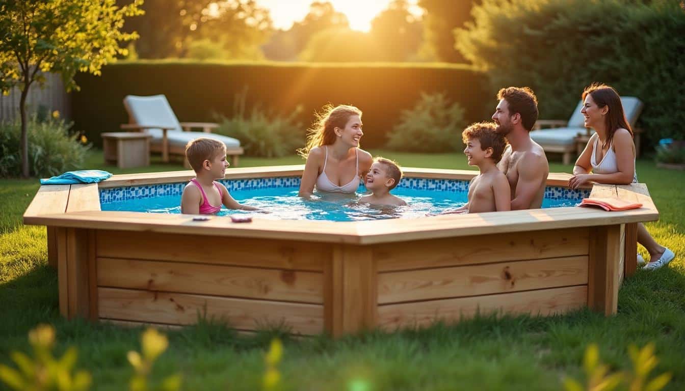 Illustration: Pourquoi choisir une piscine en bois à forme hexagonale pour votre jardin ?