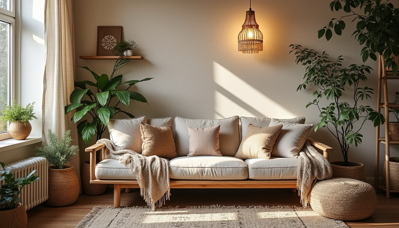 Applique bohème chic : lumière chaleureuse et design naturel